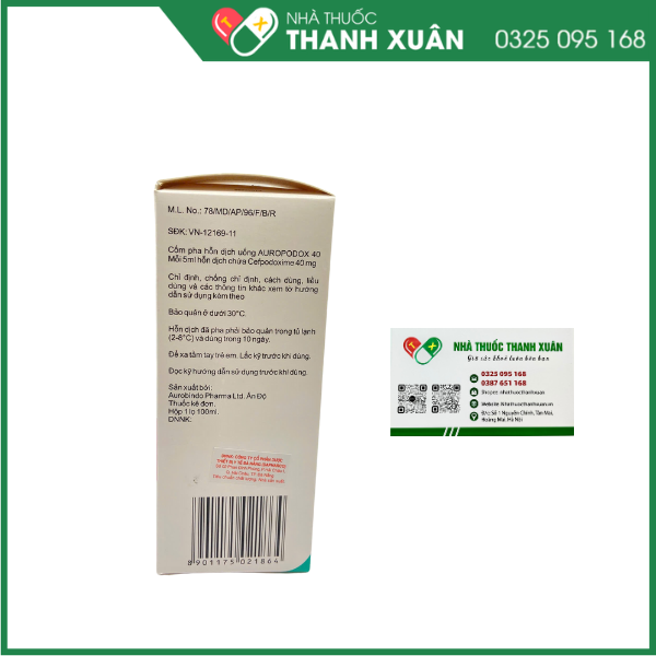 Thuốc Auropodox 40 điều trị nhiễm khuẩn